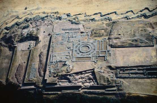 Photo:  Aerial View of the imposing Incan fortress of Sacsayhuaman lying north of Cusco